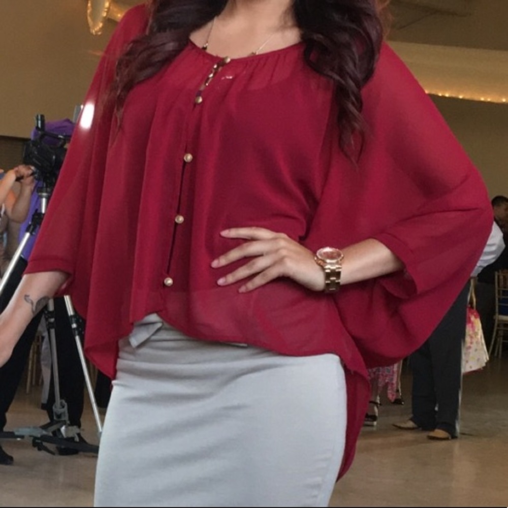Foreign Exchange Sheer Dressy Top